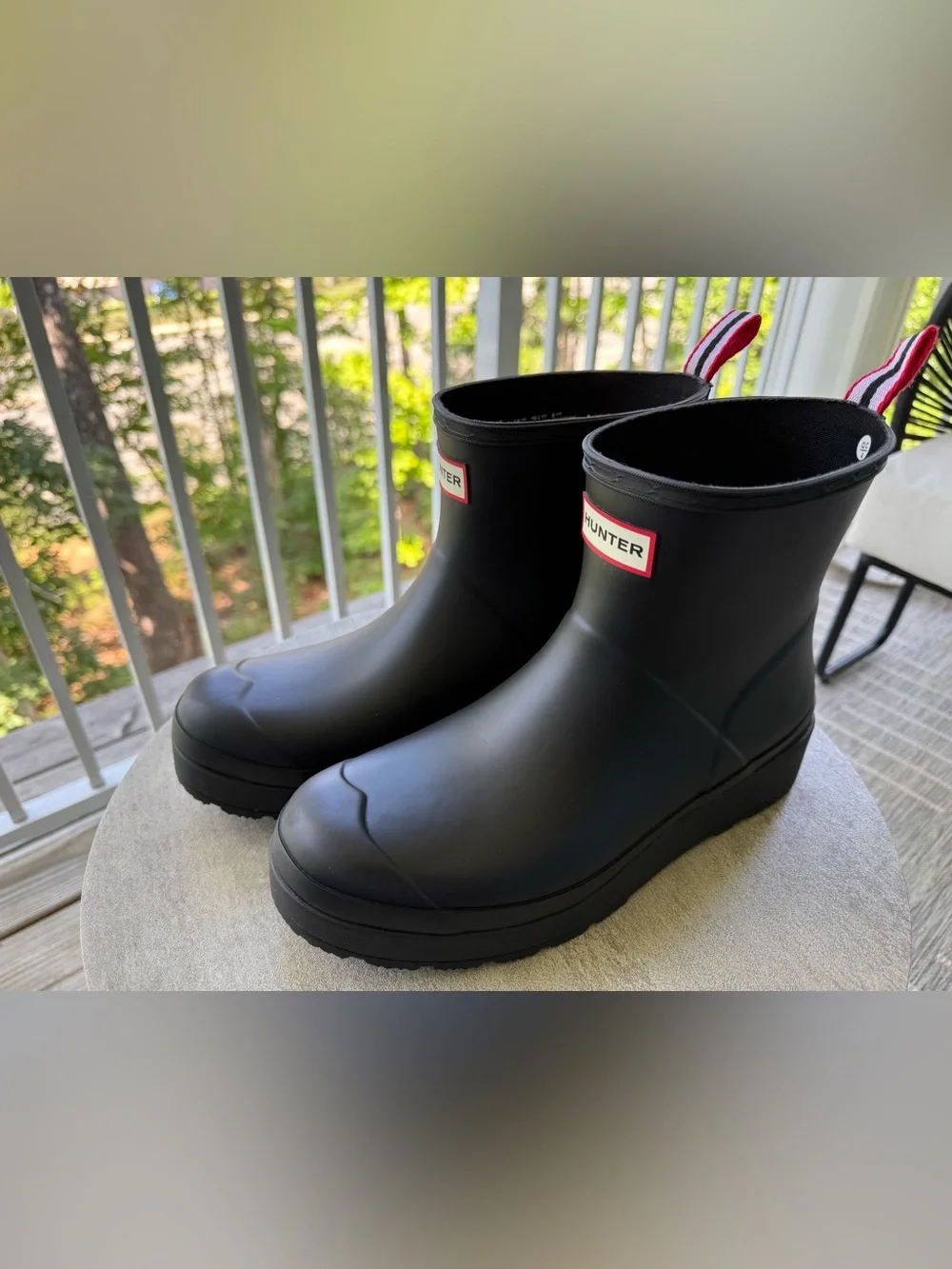 HUNTER Original Play Short Rain Boot - Women's Size 10, Black